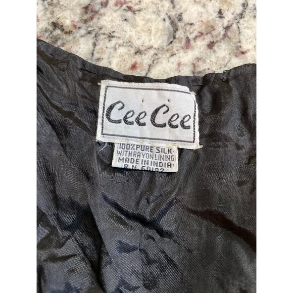 Cee Cee Silk Beaded Sequin Vest India M Boho Gatsby Party Vintage Y2K Festival - Picture 3 of 7